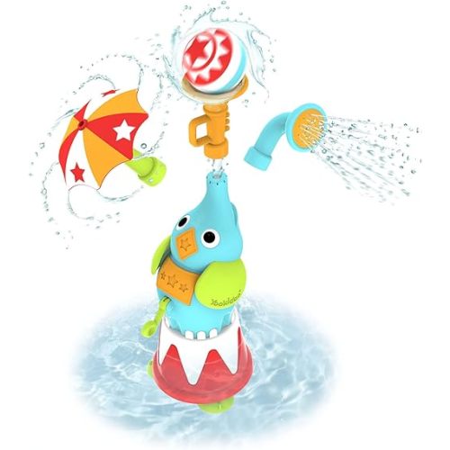 Yookidoo Baby Bath Elephant Sprayer Toy Set -EleFountain Sprinkler Water Show - Features 3 Spouts w/ Different Spray Patterns -Fun STEM Based Toy for Bath Time - Great for Boys & Girls Ages 18 Months+