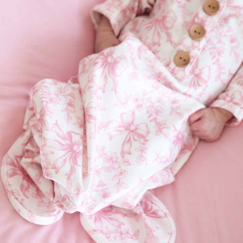 Fancy Frills Newborn Baby Knot Gown & Hat Set