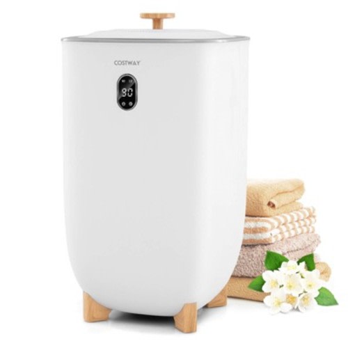 Costway 40L Large Towel Warmer for Bathroom with 2 Heat Levels Timer & Auto Shut off