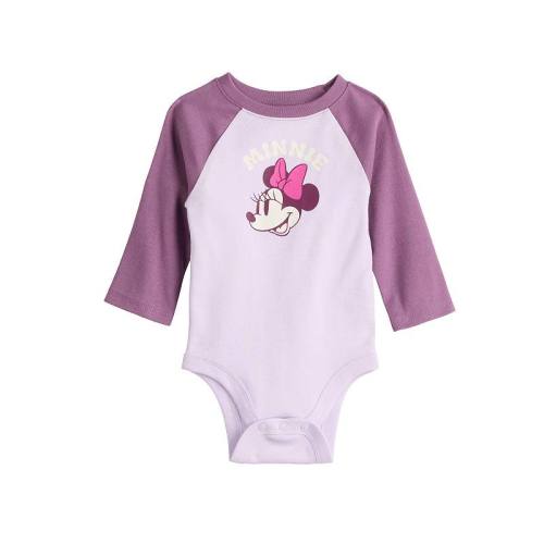 Disney's Minnie Mouse Baby Girl Long Sleeve Raglan Bodysuit by Jumping Beans®