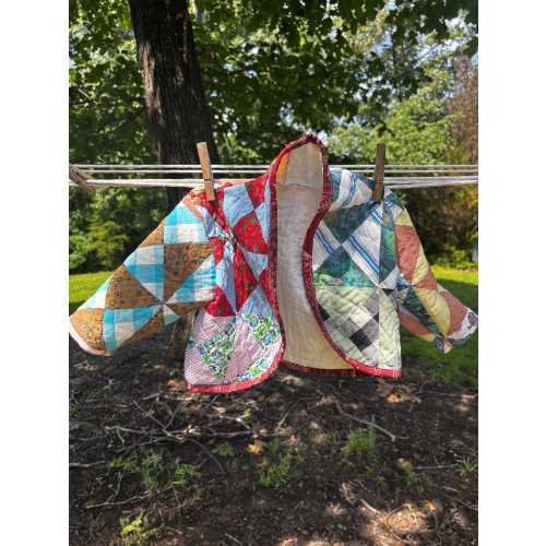 6-12M Vintage pinwheel quilted jacket gender neutral
