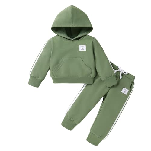YOUNGER TREE Toddler Baby Clothes Girl Boy Fall Winter Outfits Long Sleeve Hoodie Top and Long Sweatpants Set Sweatsuit