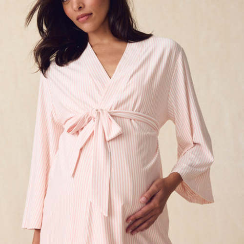 LAKE | Women | DreamModal® Pajamas | English Rose Pencil Stripe Maternity Kimono Bundle