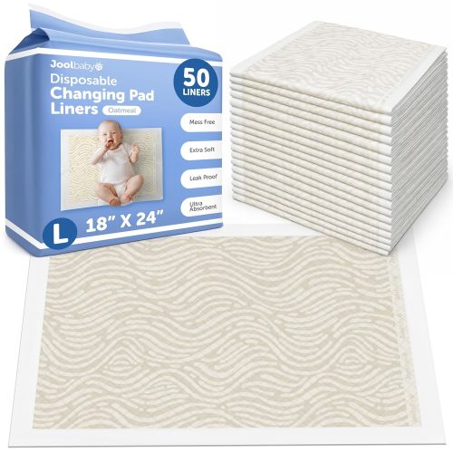 Disposable Changing Pad Liners for Baby (50 Count) Ultra-Absorbent Pee Pads to Protect Surfaces At Home or On the Go – Leakproof & Super Soft - Oatmeal