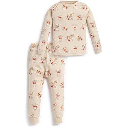 monica + andy Toddler & Kids Two Piece Pajama Set, 100% Organic Cotton Clothes for Boys & Girls, Children PJs