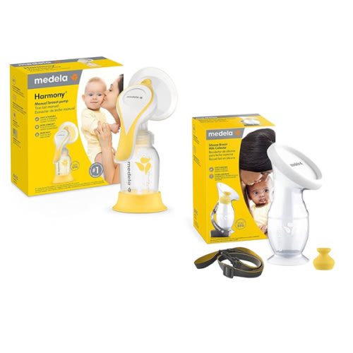 Medela Manual Breast Pump Set - Perfect Pair Bundle, Includes Harmony Manual Breast Pump & Silicone Breastmilk Collector