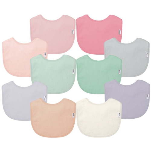 Green Sprouts, Stay-Dry Everyday Bibs, 10pk, Rose Set 3-12 mo