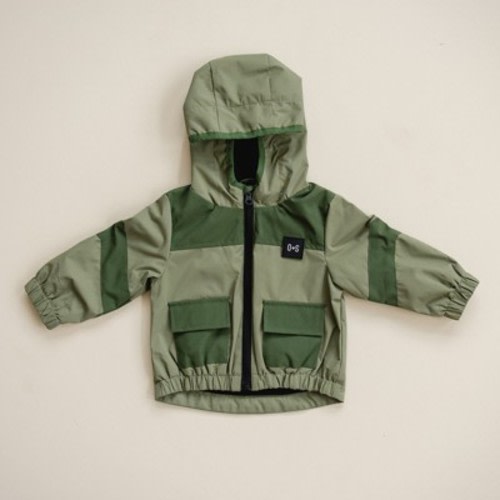 Kids Ramsey Rain Jacket Green 3-6M - Olive + Scout