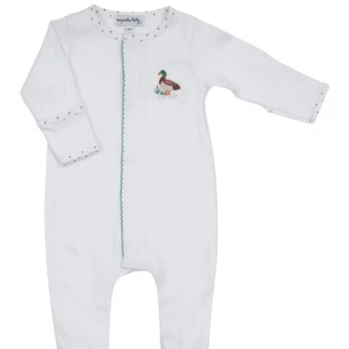 Magnolia Baby Embroidered Footie Mallard Pond | Mack's Prairie Wings