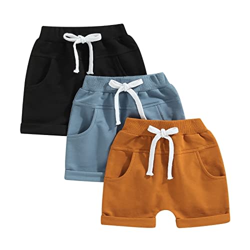 Baby Boys' Toddler 3-Pack Pull-on Jogger Shorts Classic Fit Elastic Waist Shorts Kids Multipacks Pants