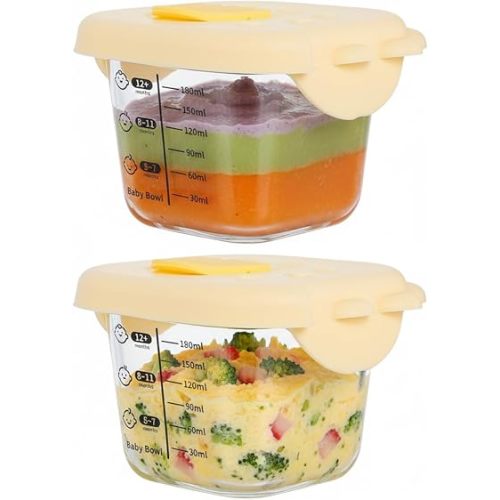 SUPVOX 2Pcs Food Storage Containers: 8 oz Food and Snack Storage Jars with Sealing Lids - Leakproof Squared Pourage Bowls Microwave & Freezer Safe
