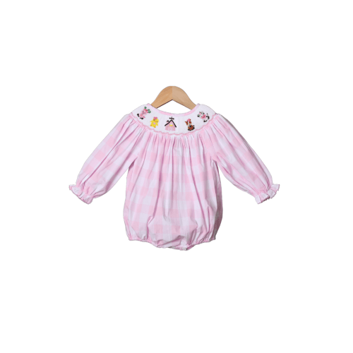 Smocked Fancy Farm Friends Long Sleeve Bubble