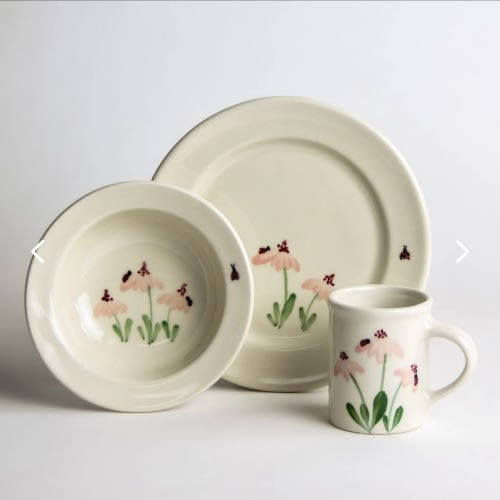 Ceramic Kids Tableware Set - Ladybug | Emerson Creek Pottery