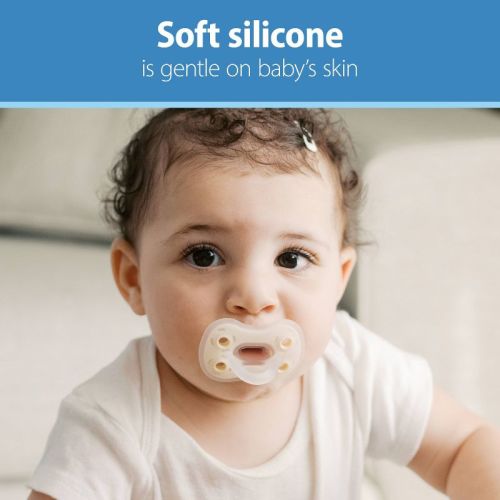 Dr. Brown's Advantage One-Piece Lightweight Silicone Pacifier Stage One, with one Glow-in-the-Dark Pacifier - 3pk