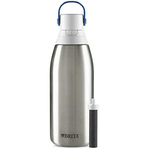 Brita Stainless Steel Water Filter Bottle, Stainless Steel, 32 Ounce, 1 Count