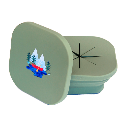 Silicone Collapsible Snack Bowl Camper Sage Green – Austin Baby Collection
