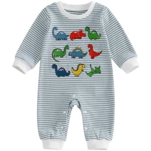 Newborn Baby Boy Fall Outfit Romper Jumpsuit Infant Waffle Clothes