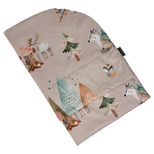 Couvre petit coussin - Animaux foret beige - Naélie