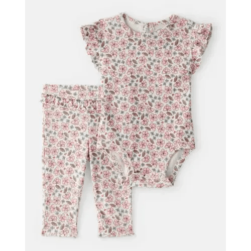 Baby Girl Ruffle Floral Bodysuit & Pant Set  | Carter's