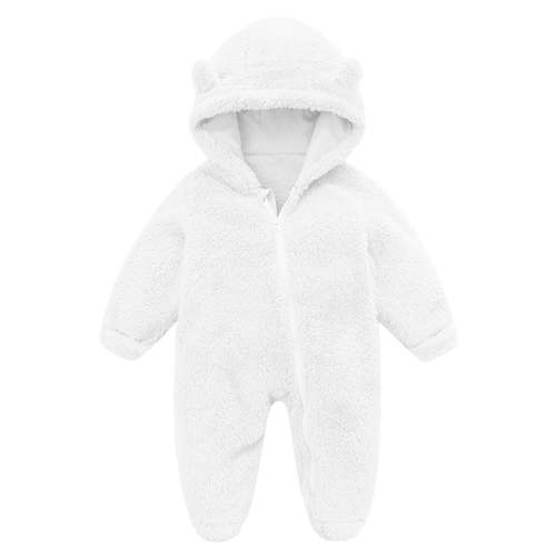 BLVB Newborn Winter Clothes Snowsuit Baby Girl Boy Fleece Hooded Romper Infant Zipper Footie Jumpsuit