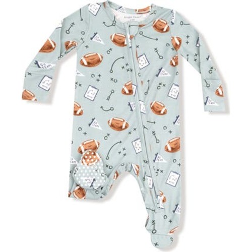 Touchdown Time Print Footie, 3-6M