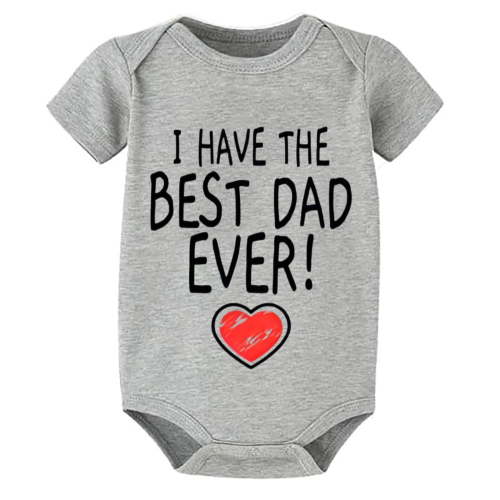 I Have The Best Dad Ever Rompers for Baby Boys Short Sleeve Neutral Romper Baby White Baby Romper 3-6 Months Boy