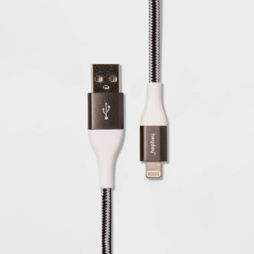 10' Lightning to USB-A Braided Cable - heyday™ Black/White/Gunmetal: Male-to-Male Apple Connector