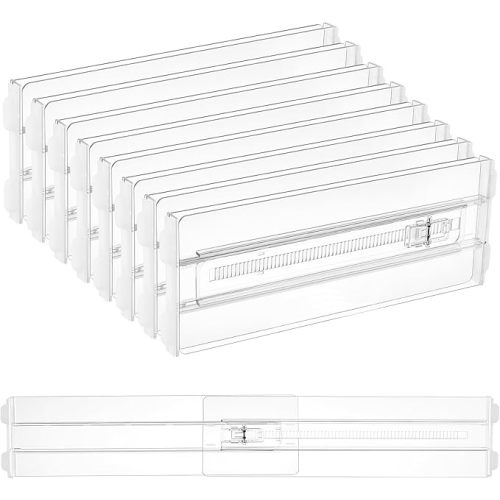8 Pack Drawer Dividers for Clothes, 4" High 10.2"-16.5"