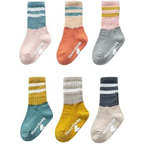 Baby Girls Boys Socks infant Cotton Crew Socks for newborn Non Slip/Anti Skid Toddler Knee-high Socks set