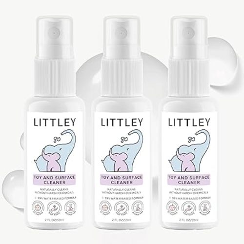 Littley Toy & Surface Cleaner | 3 Pack | Alcohol-Free HOCl Spray for Baby Toys & High-Touch Surfaces | Fragrance-Free Formula | Gentle Cleaning for Everyday Messes | 2 oz