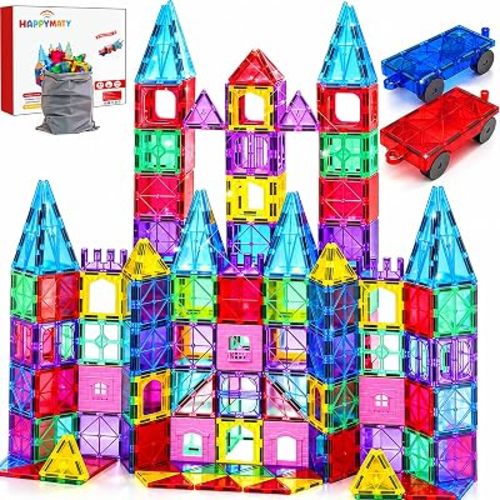 Antibacterial Magnetic Tiles, 106PCS 3D STEM Building Blocks Set