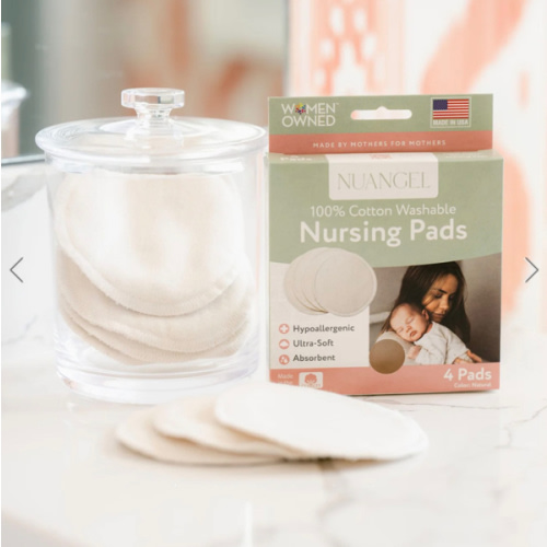 All Natural Cotton Washable Nursing Pads - 4 Per Package – NuAngel, Inc.