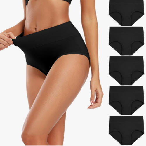 Molasus Women's Cotton Underwear High Waisted Full Coverage Ladies Panties (Regular & Plus Size)