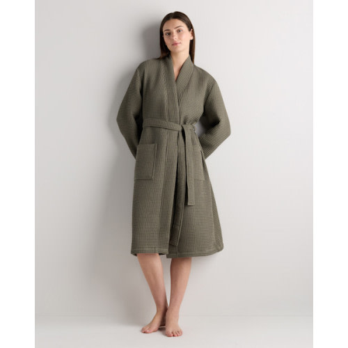 Organic Turkish Waffle Robe in Twilight Blue