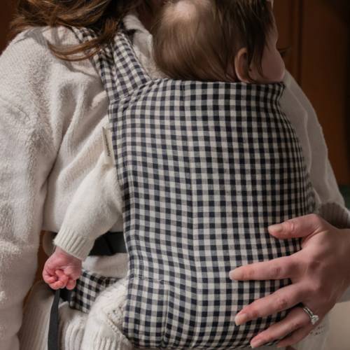 Pepper Lark Baby Carrier | Black & White Gingham | hope&plum