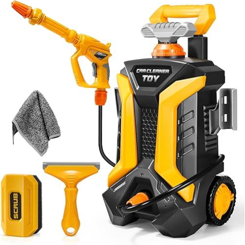 Kids Car Wash Toy,Toddler Outdoor Toys for Patio Lawn Garden Kids Cleaning Set Pressure Washer Role Playing Toy Gift for Boys Girls Age 3+