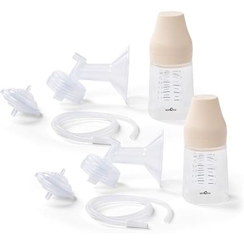 Spectra - Premium Breast Milk Pump Accessory Kit with Baby Bottles - Medium 24mm - Breast Pump Accessories - 2 Pack