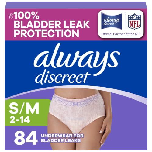 Adult Diapers for Women, Maximum Absorbency Incontinence and Postpartum Underwear Size S/M, Up to 100% Leak Free Bladder Leak Protection, 84 Count