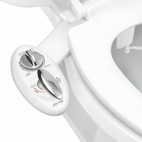 LUXE Bidet NEO 320 - Warm Water, Dual Nozzle, Self-Cleaning, Non-Electric Bidet Attachment for Toilet Seat