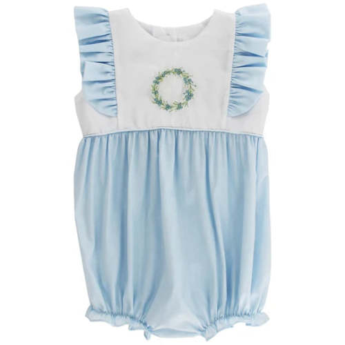 Bailey Boys Baby Girl Bubble - Blue Wreath
