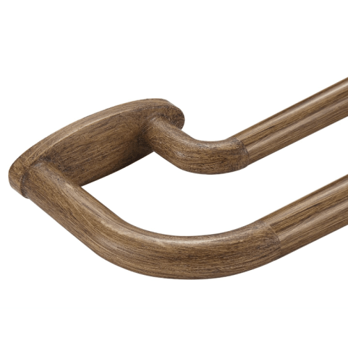 Double Curtain Rods Dark Brown Wood Grain