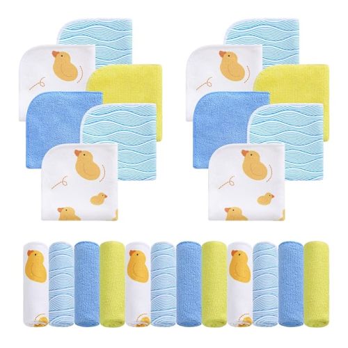 Viviland Baby Washcloths 24 Pack, Toddler Wash Cloths for Bath, Super Soft & Absorbent Bath Towel for Newborn and Infants, Baby Towels Care for Baby's Sensitive Skin