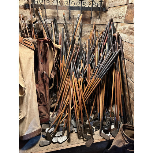 Vintage Wood Shaft Golf Clubs, Nursery Decor