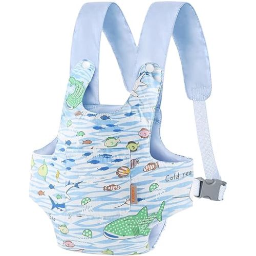 GAGAKU Toy Baby Dolls Carrier for Kids, Reborn Baby Doll Carrier Accessories for Toddlers & Girls - Blue - Fish Pattern