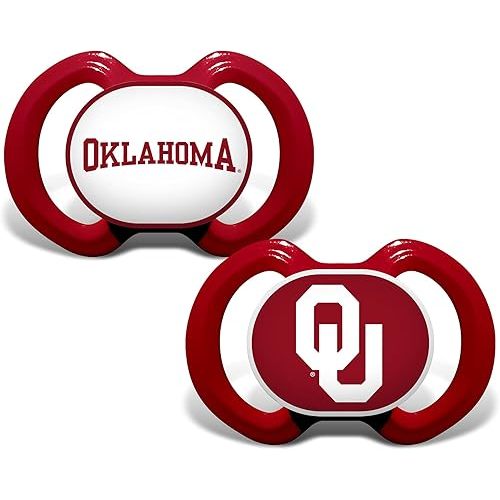 Baby Fanatic Infants 3 Months and Up Pacifier 2-Pack - NCAA Oklahoma Sooners Officially Licensed