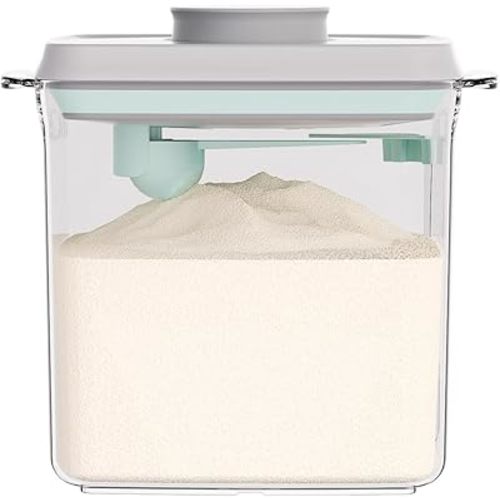 Formula Container 1700ml, Airtight Formula Dispenser with One-Button Pop Lid, BPA-Free Food-Grade AS Milk Powder Storage Container with Scoop, Leakproof Stackable Design