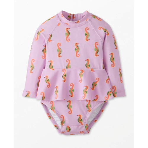 Hanna Andersson Baby Print Skirted Rash Guard Swimsuit