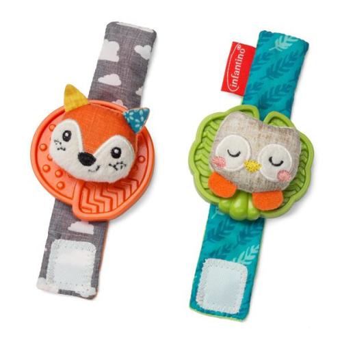 Wrist Rattles™ Owl & Fox Teethers – Infantino