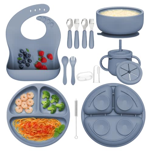 13Pcs Silicone Baby Feeding Set for Baby Led Weaning, Infant Toddler