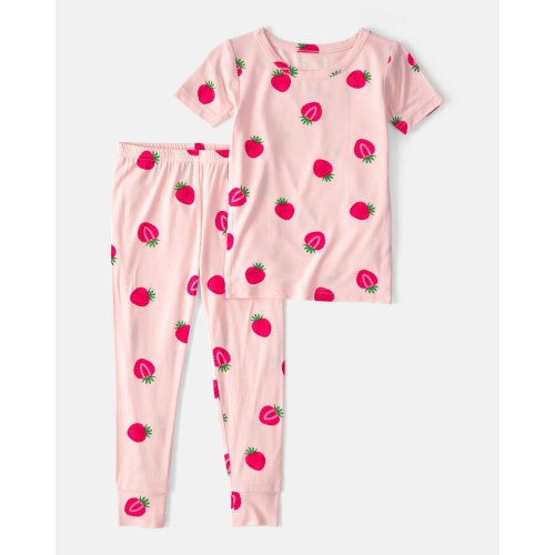 Toddler Girl Strawberry PurelySoft 2-Piece Pajama Set - Pink | Carter's
